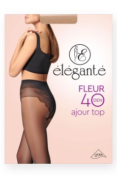 Колготки женские Elegante Fleur с кружевными трусиками, 40 DEN, Bronz, размер 3