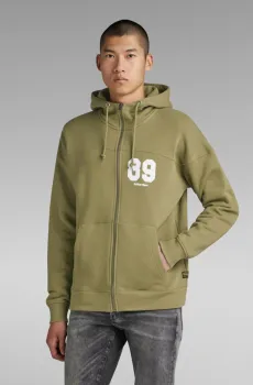 Мужское зеленое худи Sports zip loose Зеленый XXL G-Star RAW D23323,D483