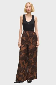 Женские коричневые брюки с узором FLUID Коричневый 46 Karl Lagerfeld B1W10013