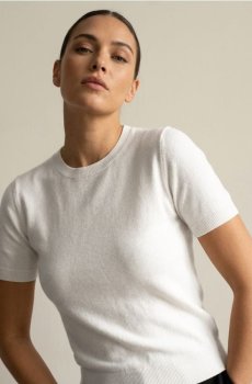 Джемпер з короткими рукавами - білий