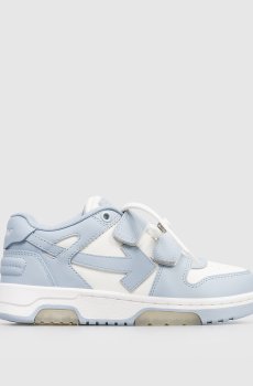 Детские голубые кожаные кроссовки Out Of Office