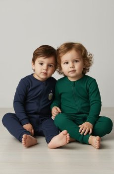 Бавовняний ромпер, 2 шт. - темно-синій