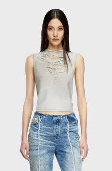 Женский светло-серый топ T-YASMINA Серый XS Diesel A18923 0PLAI