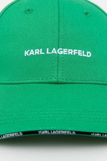 Хлопковая кепка Karl Lagerfeld цвет розовый с аппликацией Хлопковая кепка Karl Lagerfeld цвет розовый с аппликацией