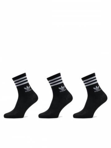 adidas Набір з 3 пар низьких шкарпеток unisex Mid Cut Crew IL5022 Чорний adidas Набір з 3 пар низьких шкарпеток unisex Mid Cut Crew IL5022 Чорний