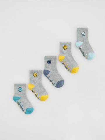 Reserved - 5 пар шкарпеток SmileyWorld® - темно-сірий - 095FQ-90M