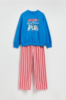 Reserved - Бавовняний піжамний комплект Mickey Mouse - синій - 984EX-55X