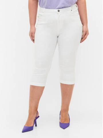 Zizzi Штани-капрі O10305H Білий Slim Fit Zizzi Штани-капрі O10305H Білий Slim Fit