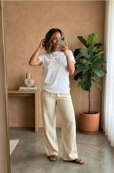 Бавовняна футболка з вишивкою - білий