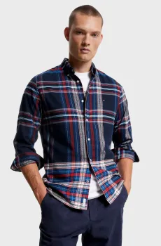 Мужская рубашка в клетку XL GRADIENT CHECK RF Разноцветный S Tommy Hilfiger MW0MW33313