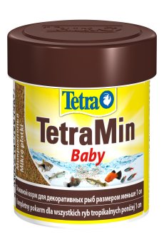 Корм для декоративных рыб размером менее 1 см Tetra Min Baby в микро-хлопьях, 66 мл