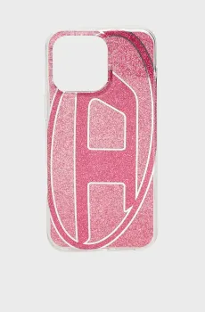 Розовый чехол для телефона Diesel Oval D Glitter Case SS24 for iPhone 15 Pro Max Розовый ONESIZE Diesel 60037