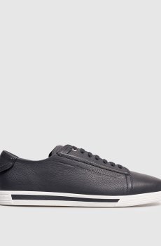 Синие замшевые кроссовки с логотипом