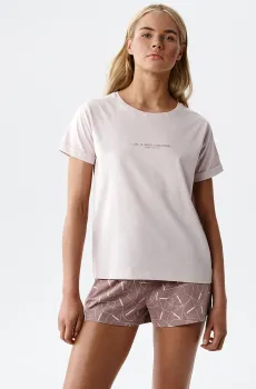 Женская розовая пижама (футболка, шорты) Розовый L Atlantic NLP-508