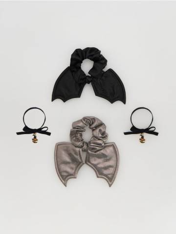 Reserved - Резинки для волосся, 4 шт. - чорний - 338GU-99X