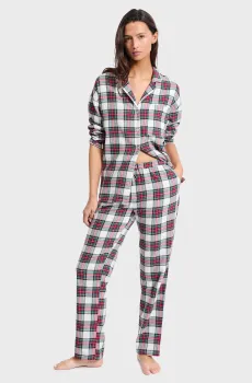 Женская пижама в клетку (рубашка, брюки) MORA Разноцветный XL Etam 6556186