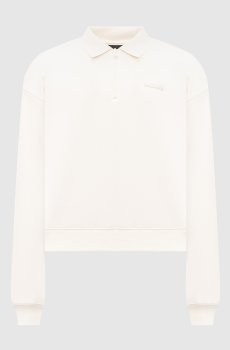 Белый свитшот Felix с воротником-поло