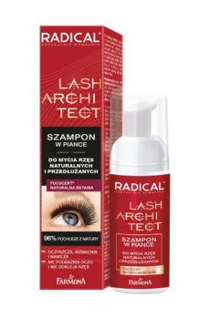 Уценка! Шампунь-пенка для ухода за натуральными и нарощенными ресницами Farmona Radical Lash Architect Foam Shampoo, 50 мл