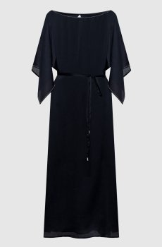 Темно-синее платье с цепочкой мониль
