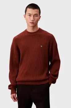 Мужской коричневый джемпер VERTICAL TEXTURE Коричневый XL Calvin Klein Jeans LV04RD314G