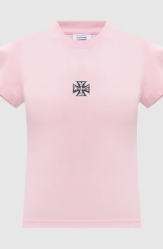 Розовый топ с принтом логотипа