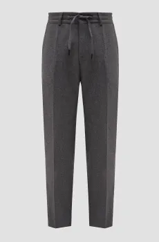 Мужские серые шерстяные брюки Серый L-XL Karl Lagerfeld 544001.255056;941