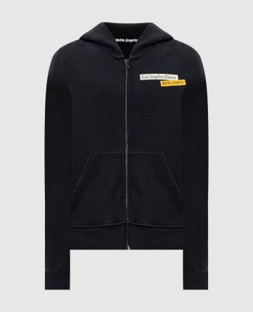 Черная утепленная спортивная куртка с принтом логотипа