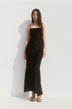 Reserved - Сукня з паєтками без рукавів - чорний - WW284-99X