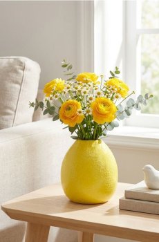 Керамічна ваза у формі лимона - жовтий