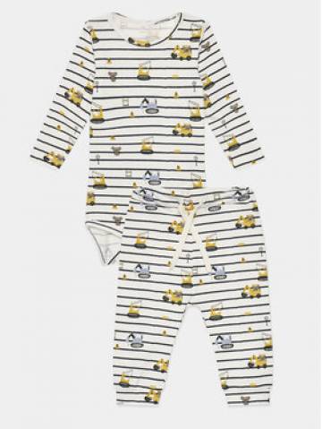NAME IT Набір боді і штани Bisson 13230692 Білий Regular Fit NAME IT Набір боді і штани Bisson 13230692 Білий Regular Fit