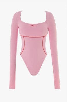 Рожевий боді with love з довгим рукавом