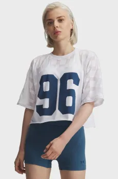 Женская белая футболка UA Burnout 96 Tee-WHT Белый L Under Armour 6010952-100
