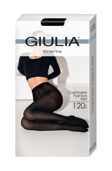 Колготки женские Giulia Cashmere Fashion Net с шортиками, 120 DEN, Black, размер 2