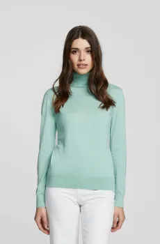 Женский мятный шелковый гольф Ментоловый 42 MARC&ANDRE W22-00SC0318