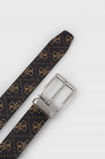 Двусторонний ремень Guess мужской цвет коричневый Двусторонний ремень Guess мужской цвет коричневый