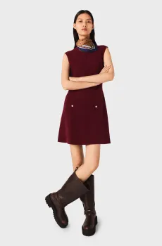 Женское бордовое платье 2в1 Бордовый 40 MAJE MFPRO04360_Burgundy