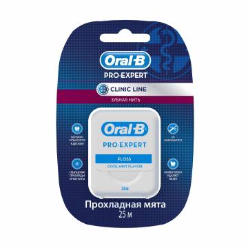 Зубная нитка Oral-B Pro-Expert Clinic Line Прохладная мята, 25 м Зубная нитка Oral-B Pro-Expert Clinic Line Прохладная мята, 25 м