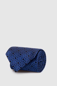 Галстук из шелка в брендовый узор