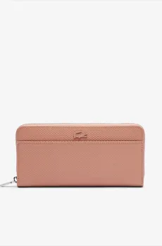 Бежевый розовый кожаный кошелек. Розовый ONESIZE Lacoste NF3885KLN76