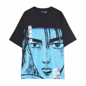 Cropp - Чорна футболка з принтом Initial D - чорний Cropp - Чорна футболка з принтом Initial D - чорний