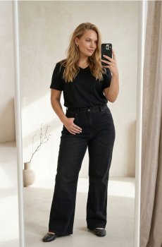 Джинси bootcut Plus Size - чорний