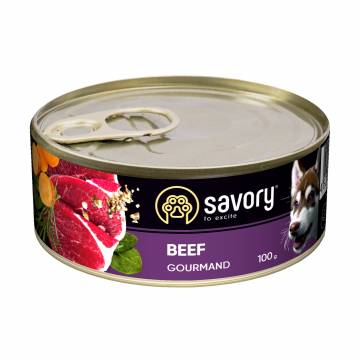 Влажный корм для собак всех пород Savory To Excite Gourmand с говядиной, 100 г