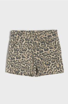 Джинсові шорти paperbag з леопардовим принтом - різнобарвний