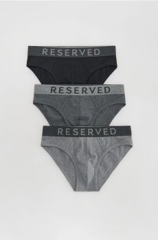 Reserved - Класичні труси з високим вмістом бавовни, 3 штук - темно-сірий - 004ES-90X