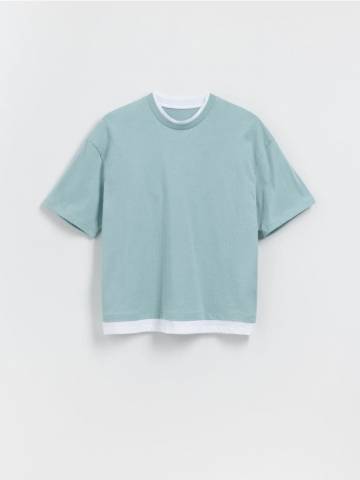 Reserved - BOYS` T-SHIRT - ментолово-зелений - 356DF-65X Reserved - BOYS` T-SHIRT - ментолово-зелений - 356DF-65X