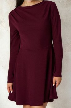 Трикотажна сукня - бордовий