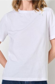 Футболка з декоративною вишивкою - білий