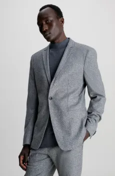 Мужской серый шерстяной пиджак TWO TONE FLANNEL Серый M Calvin Klein K10K111706