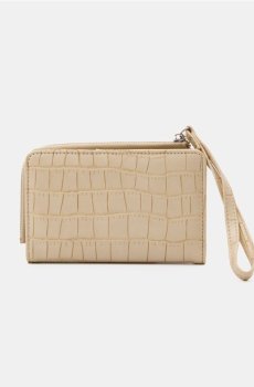 Гаманець зі штучної крокодилової шкіри - нюдовий