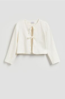 Reserved - Жилет для костюма з льону - білий - 536AO-00X